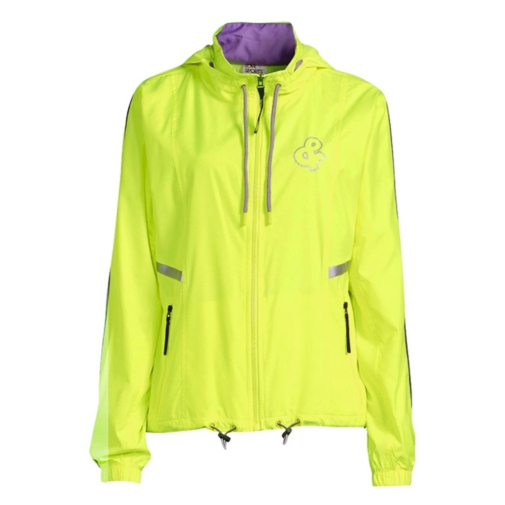 Love & Sports Women’s Track Sport Jacket with Hood Orbit Yellow NWT